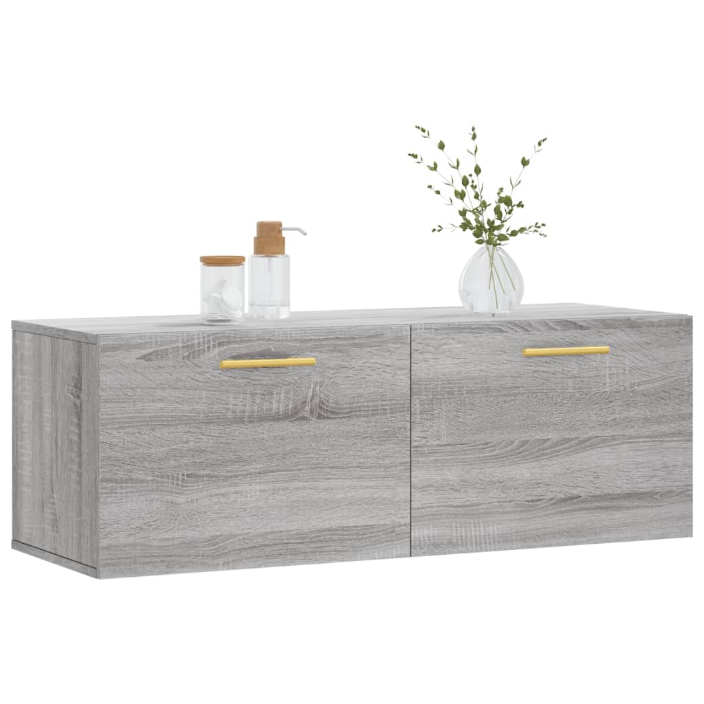 Ντουλάπι Τοίχου Γκρι Sonoma 100x36,5x35 εκ. Επεξεργασμένο Ξύλο - Pakobazaar