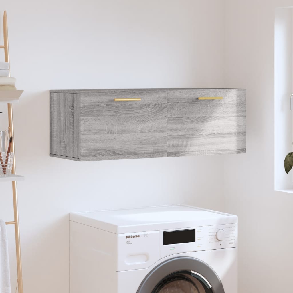 Ντουλάπι Τοίχου Γκρι Sonoma 100x36,5x35 εκ. Επεξεργασμένο Ξύλο - Pakobazaar