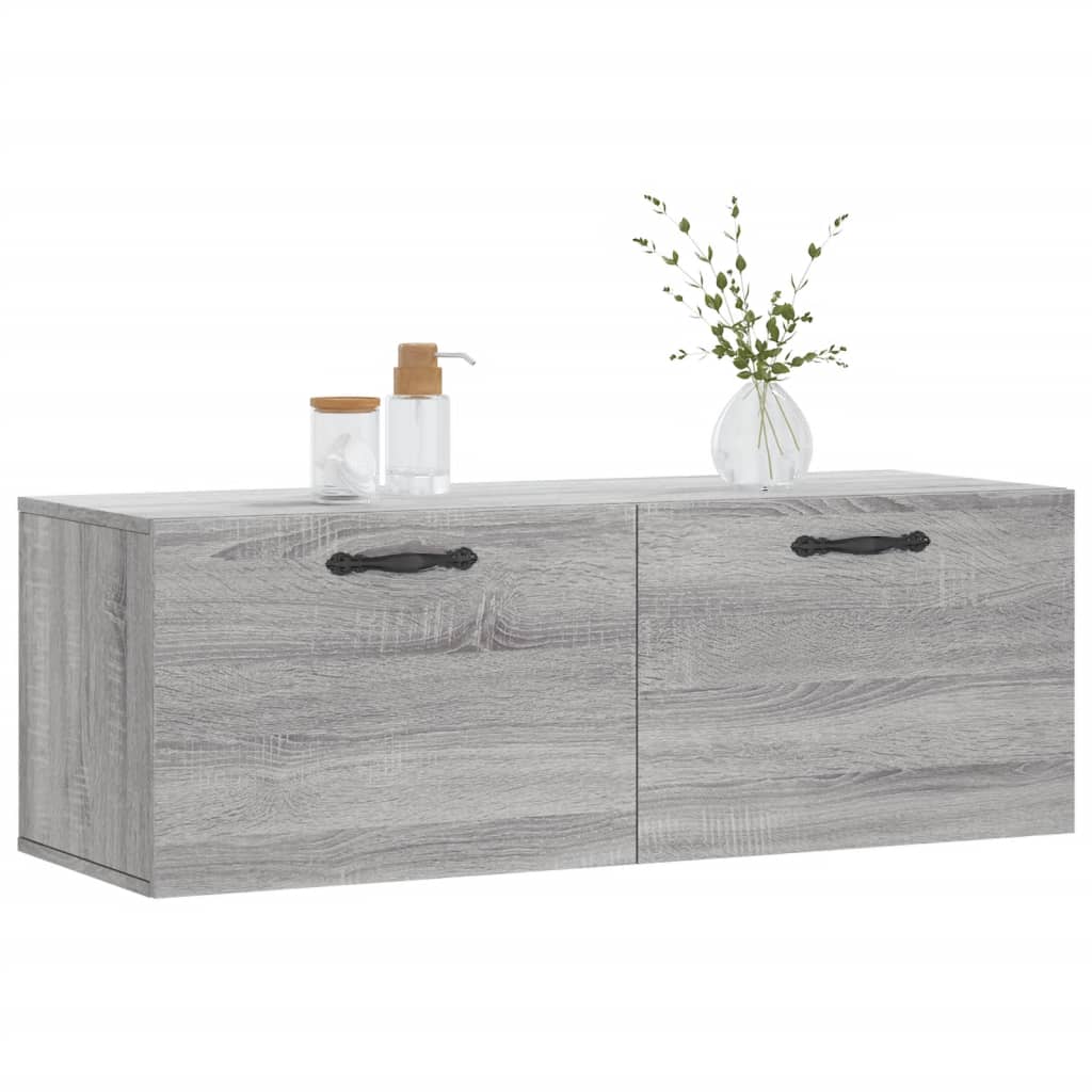 Ντουλάπι Τοίχου Γκρι Sonoma 100x36,5x35 εκ. Επεξεργασμένο Ξύλο