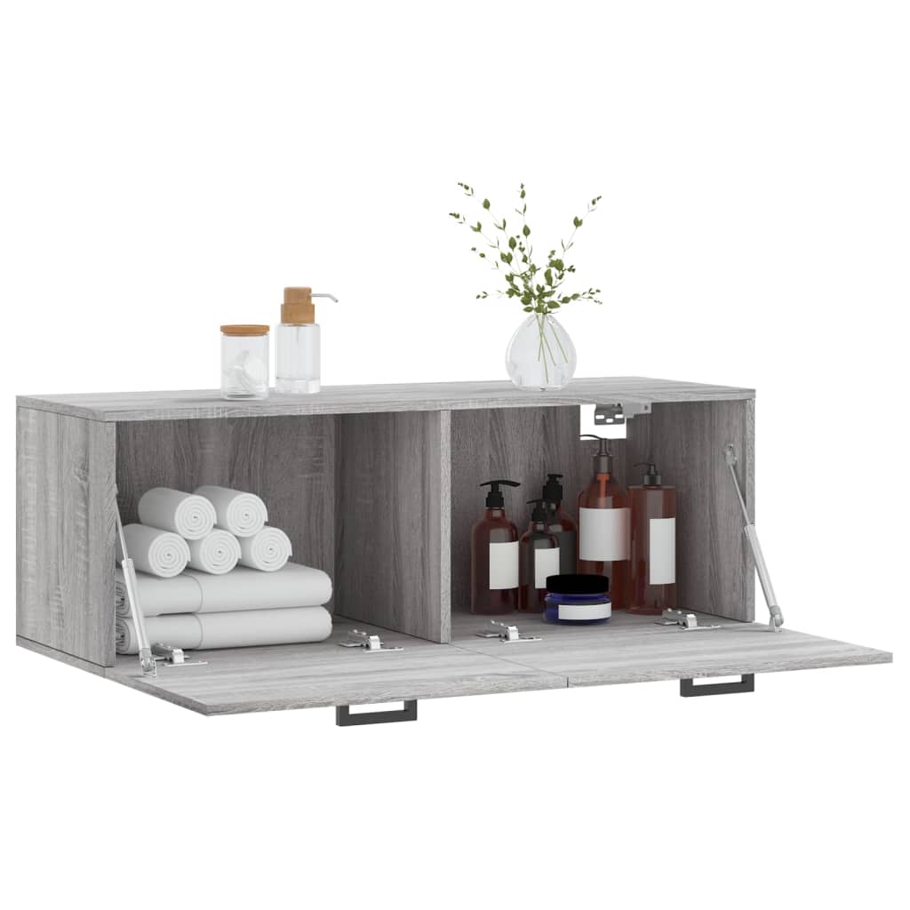 Ντουλάπι Τοίχου Γκρι Sonoma 100x36,5x35 εκ. Επεξεργασμένο Ξύλο
