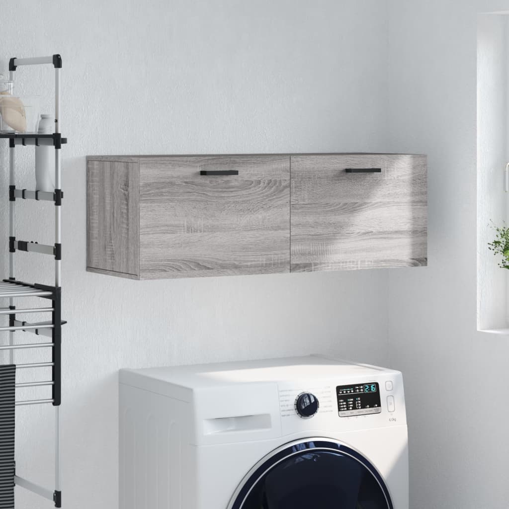 Ντουλάπι Τοίχου Γκρι Sonoma 100x36,5x35 εκ. Επεξεργασμένο Ξύλο