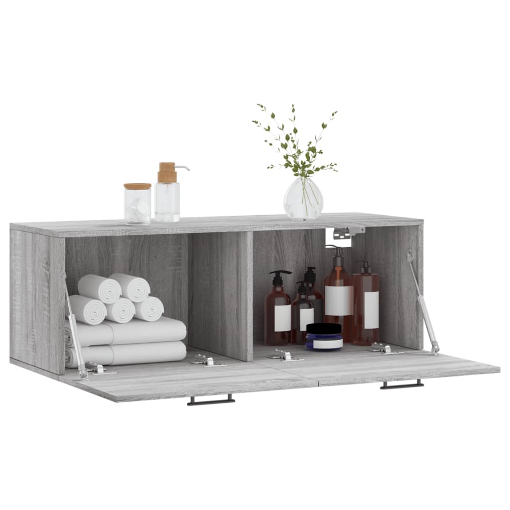 Ντουλάπι Τοίχου Γκρι Sonoma 100x36,5x35 εκ. Επεξεργασμένο Ξύλο