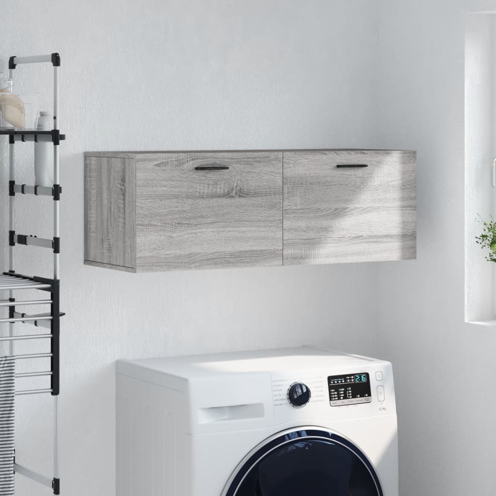 Ντουλάπι Τοίχου Γκρι Sonoma 100x36,5x35 εκ. Επεξεργασμένο Ξύλο - Pakobazaar