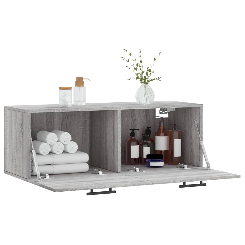 Ντουλάπι Τοίχου Γκρι Sonoma 100x36,5x35 εκ. Επεξεργασμένο Ξύλο