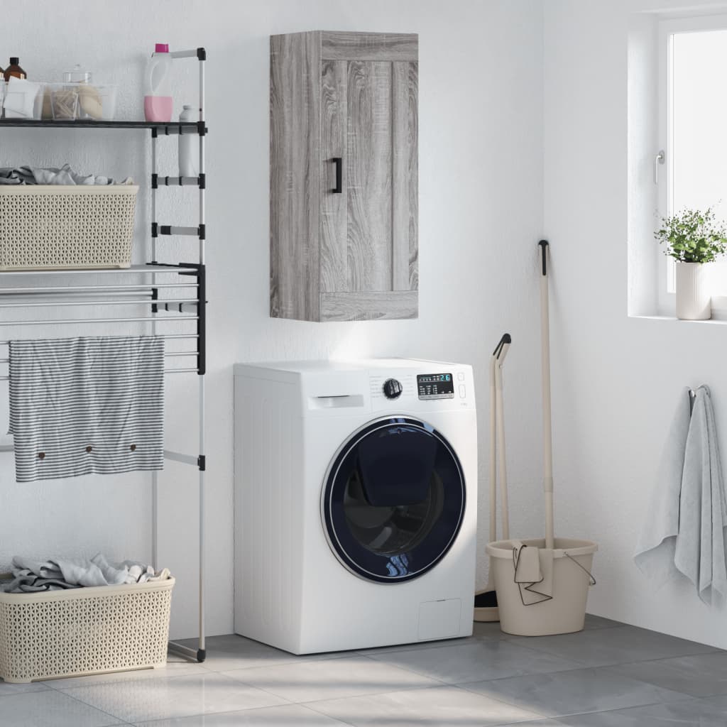 Ντουλάπι Τοίχου Γκρι Sonoma 34,5 x 34 x 90 εκ. Επεξεργ. Ξύλο - Pakobazaar