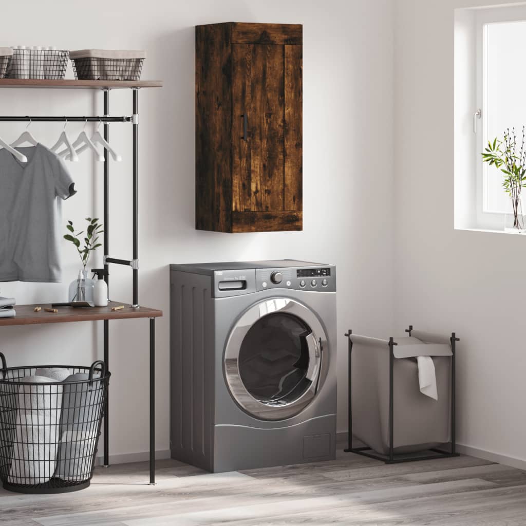 Ντουλάπι Τοίχου Καπνιστή Δρυς 34,5 x 34 x 90 εκ. Επεξεργ. Ξύλο