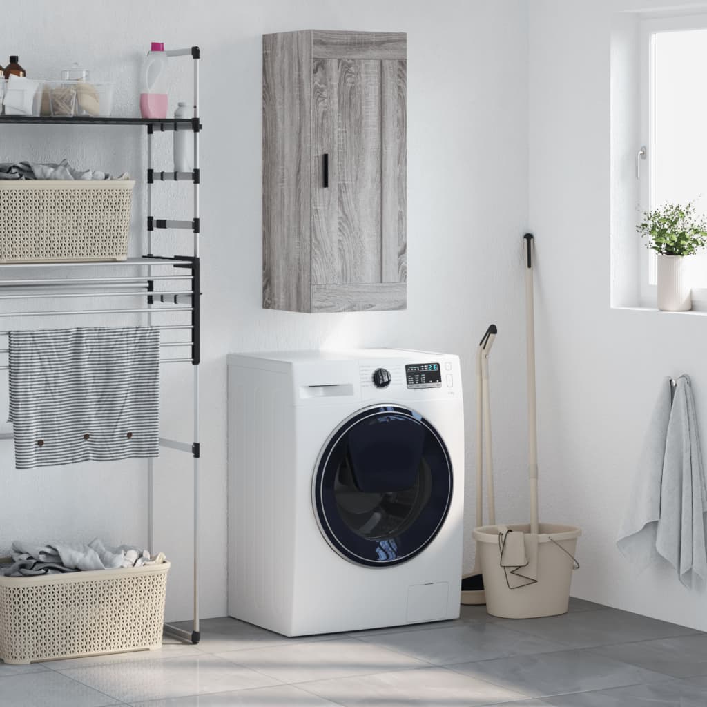 Ντουλάπι Τοίχου Γκρι Sonoma 34,5 x 34 x 90 εκ. Επεξεργ. Ξύλο - Pakobazaar