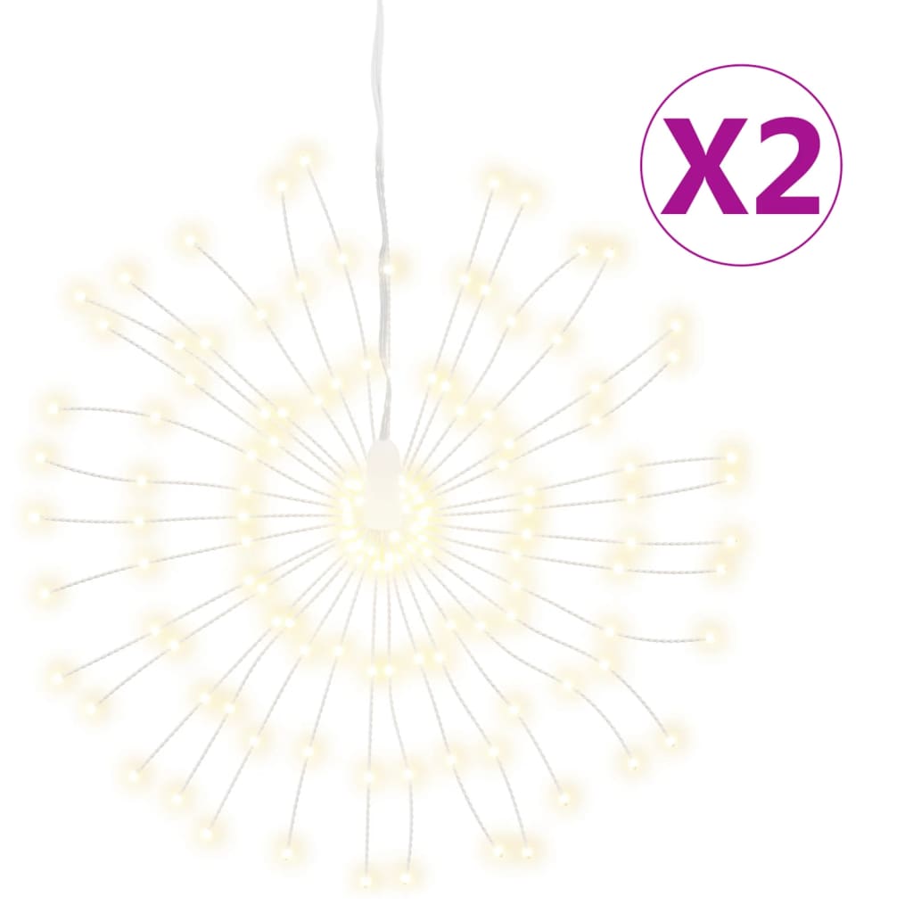 Φωτάκια Χριστουγεννιάτικα 2 Τεμ. 140 LED Θερμό Λευκό 17 εκ.