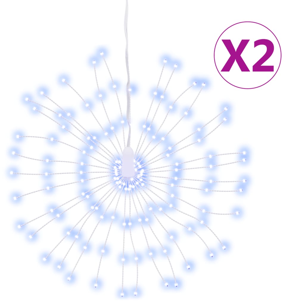 Φωτάκια Χριστουγεννιάτικα 2 Τεμ. 140 LED Ψυχρό Λευκό 17 εκ.