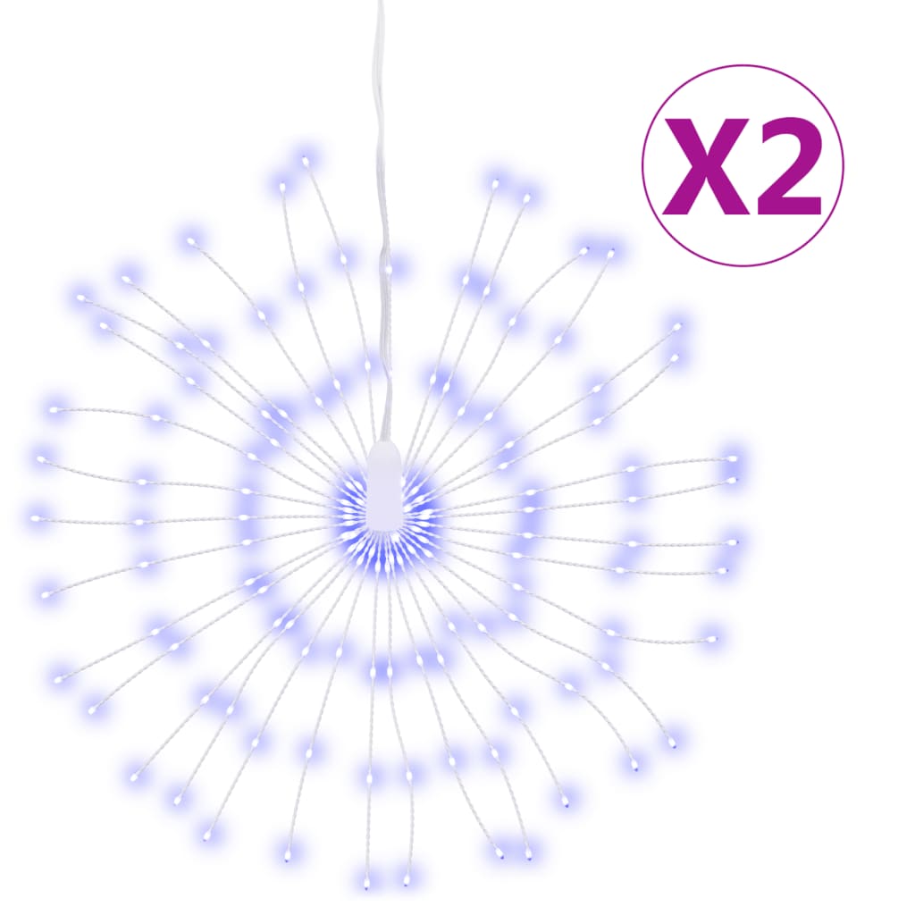 Φωτάκια Χριστουγεννιάτικα 2 τεμ. 140 LED Μπλε 17 εκ.