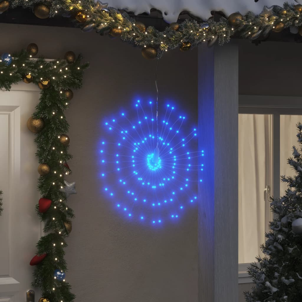 Φωτάκια Χριστουγεννιάτικα 2 τεμ. 140 LED Μπλε 17 εκ.