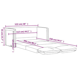 Καναπές-Κρεβάτι Δαπέδου 2 σε 1 Μπορντό 122x204x55εκ. Βελούδινος - Pakobazaar