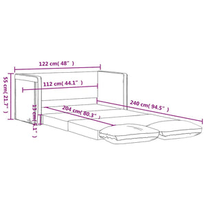 Καναπές-Κρεβάτι Δαπέδου 2 σε 1 Μπλε 122x204x55 εκ. Βελούδινος - Pakobazaar