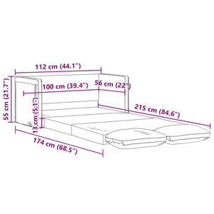 Καναπές-Κρεβάτι Δαπέδου 2 σε 1 Σκ. Γκρι 112x174x55 εκ. Ύφασμα