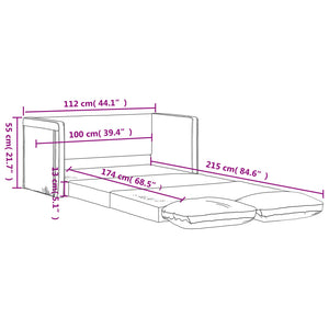 Καναπές-Κρεβάτι Δαπέδου 2 σε 1 Κρεμ 112x174x55 εκ. Συνθ. Δέρμα
