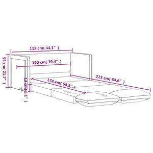 Καναπές-Κρεβάτι Δαπέδου 2σε 1 Μπορντό 112x174x55εκ. Συνθ. Δέρμα