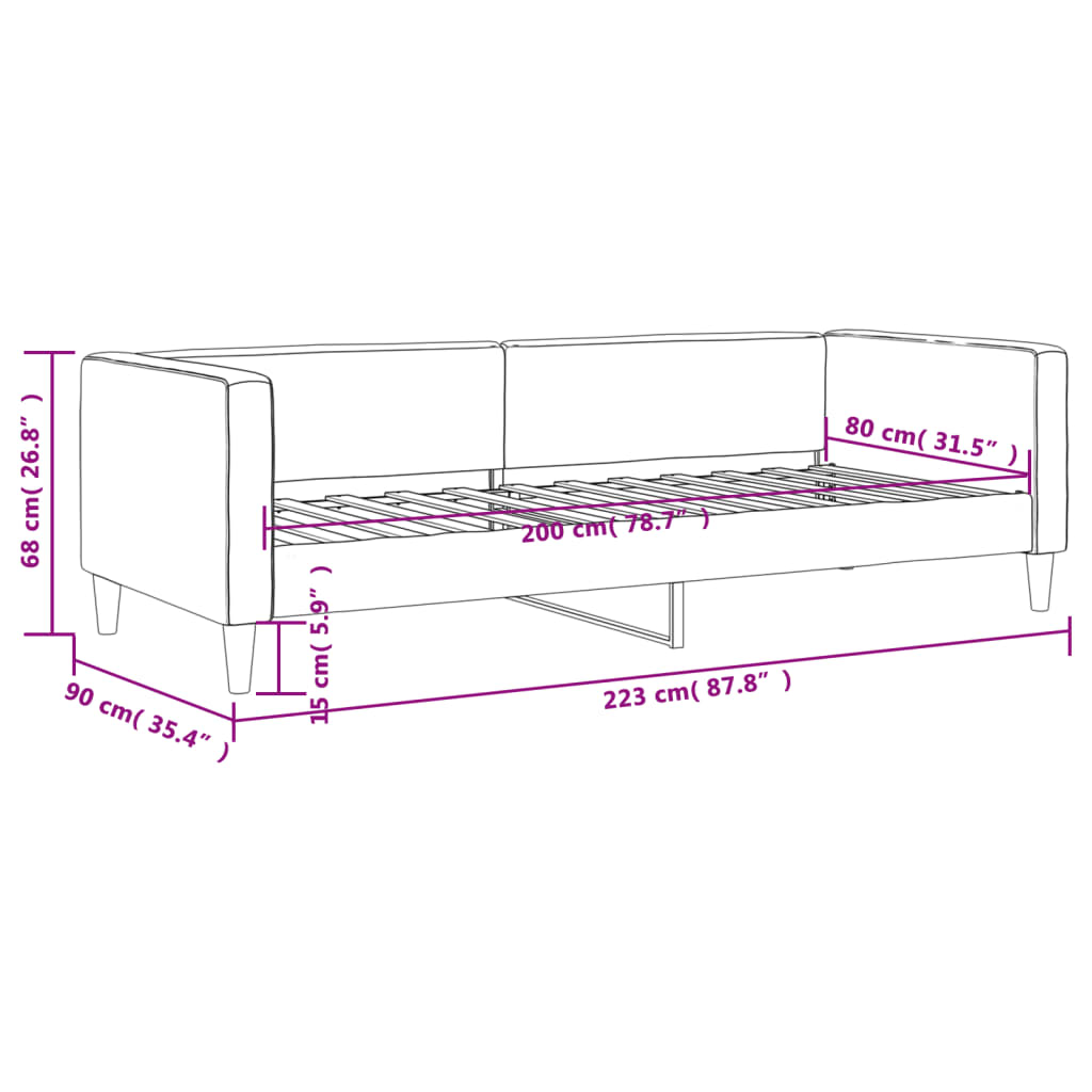 Καναπές Κρεβάτι Taupe 80 x 200 εκ. Υφασμάτινος