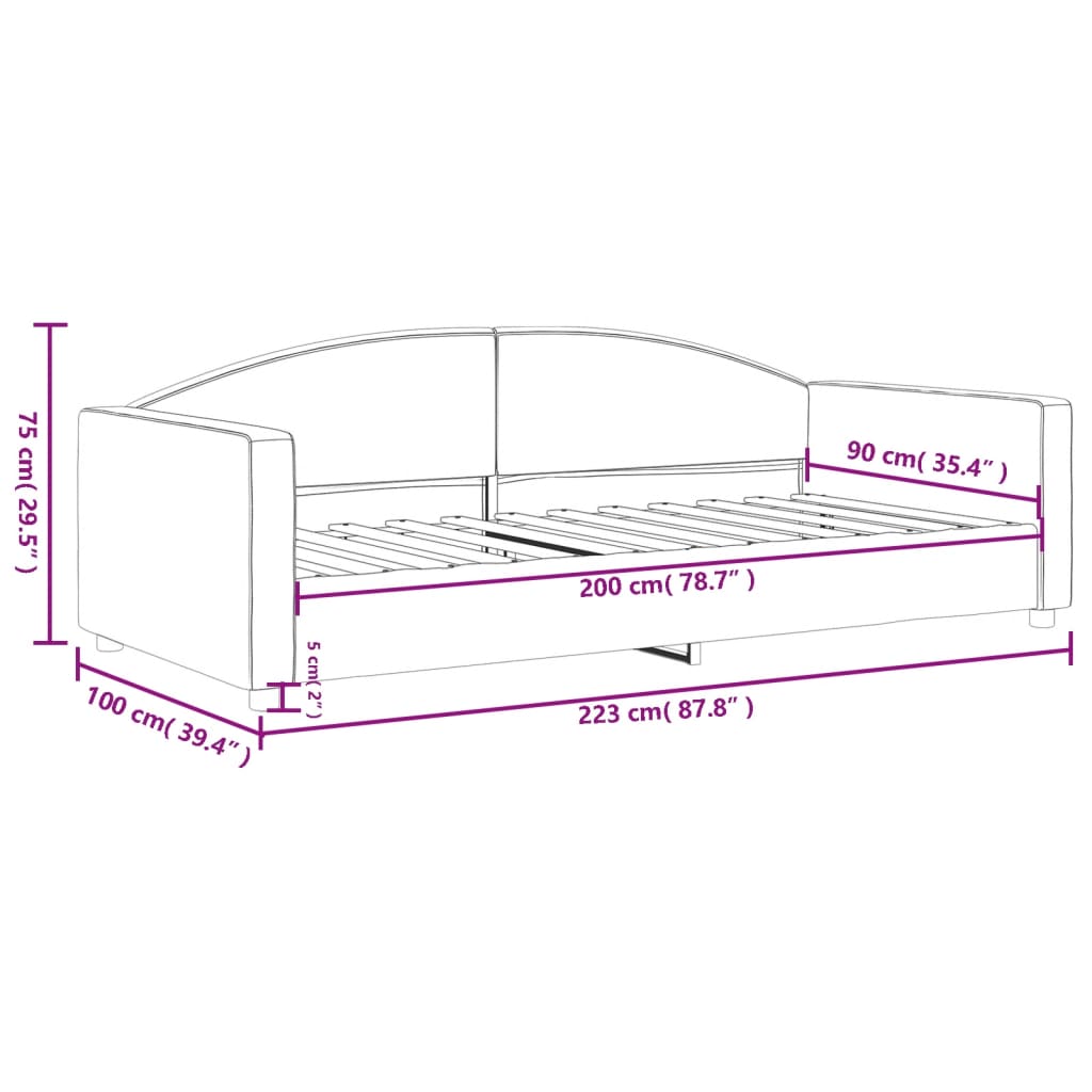 Καναπές Κρεβάτι Taupe 90 x 200 εκ. Υφασμάτινος