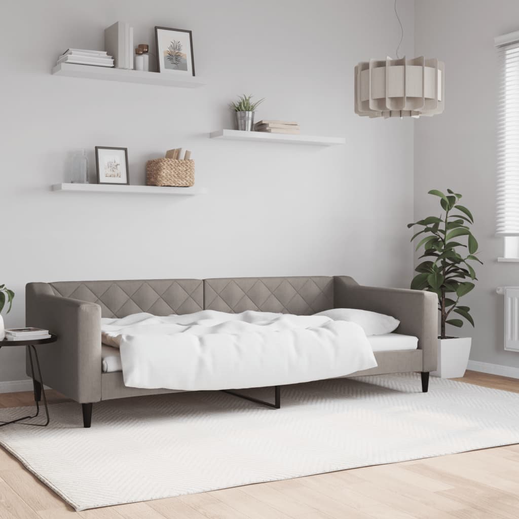 Καναπές Κρεβάτι Taupe 90 x 200 εκ. Υφασμάτινος - Pakobazaar