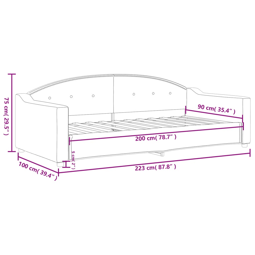 Καναπές Κρεβάτι Taupe 90 x 200 εκ. Υφασμάτινος