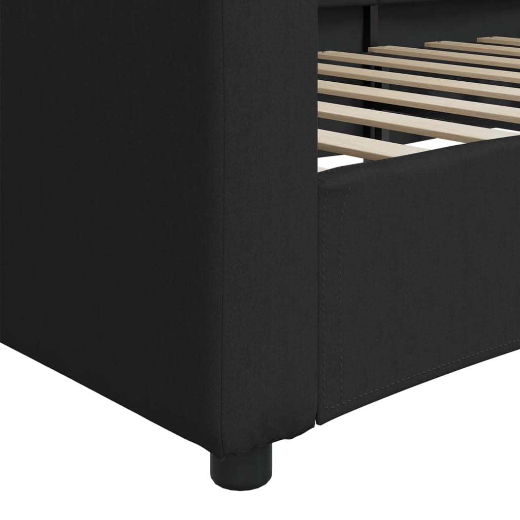 Καναπές Κρεβάτι Μαύρος 100 x 200 εκ. Υφασμάτινος