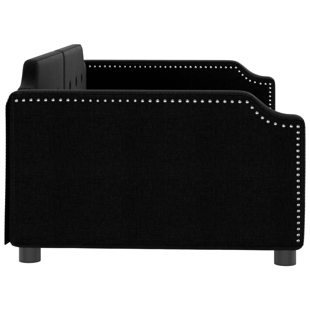 Καναπές Κρεβάτι Μαύρος 100 x 200 εκ. Υφασμάτινος - Pakobazaar