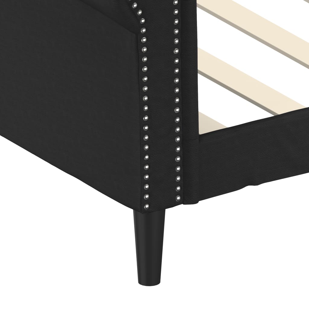 Καναπές Κρεβάτι Μαύρο 100 x 200 εκ. από Συνθετικό Δέρμα