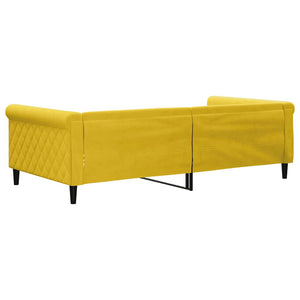 Καναπές Κρεβάτι Κίτρινος 100 x 200 εκ. Βελούδινος