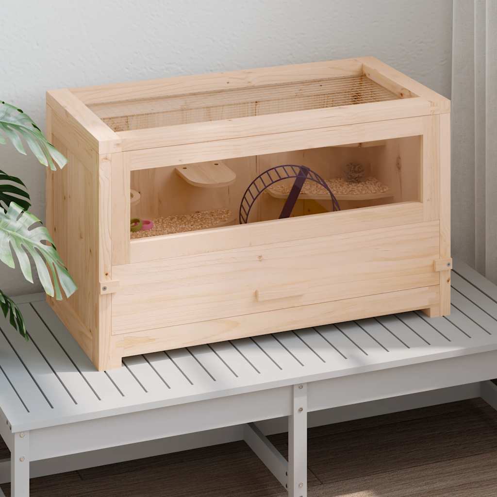 Κλουβί Χάμστερ 60 x 30 x 35 εκ. από Μασίφ Ξύλο Ελάτης - PAKOBAZAAR