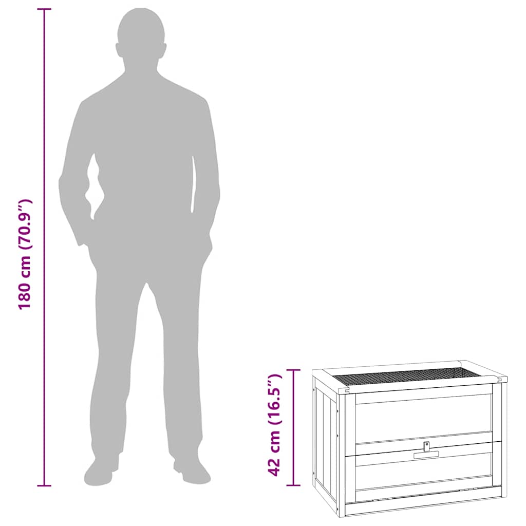 Κλουβί Χάμστερ 60 x 35,5 x 42 εκ. από Μασίφ Ξύλο Ελάτης - PAKOBAZAAR