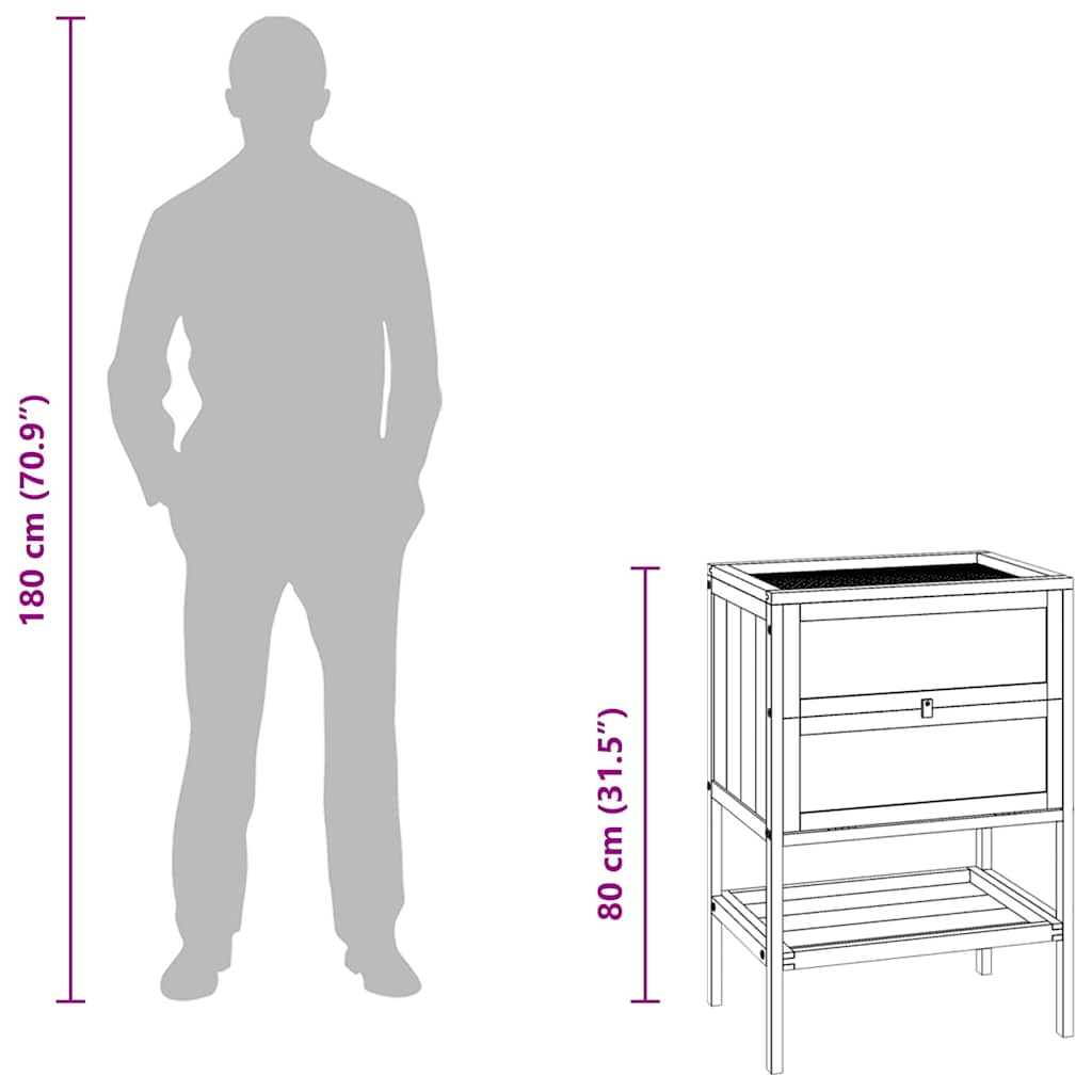 Κλουβί για Χάμστερ 55x40x80 εκ. από Μασίφ Ξύλο Έλατου - PAKOBAZAAR