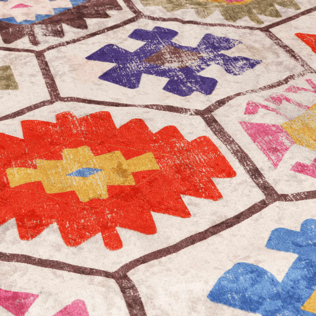 Χαλί Πλενόμενο Αντιολισθητικό Πολύχρωμο Ø 120 εκ. - PAKOBAZAAR