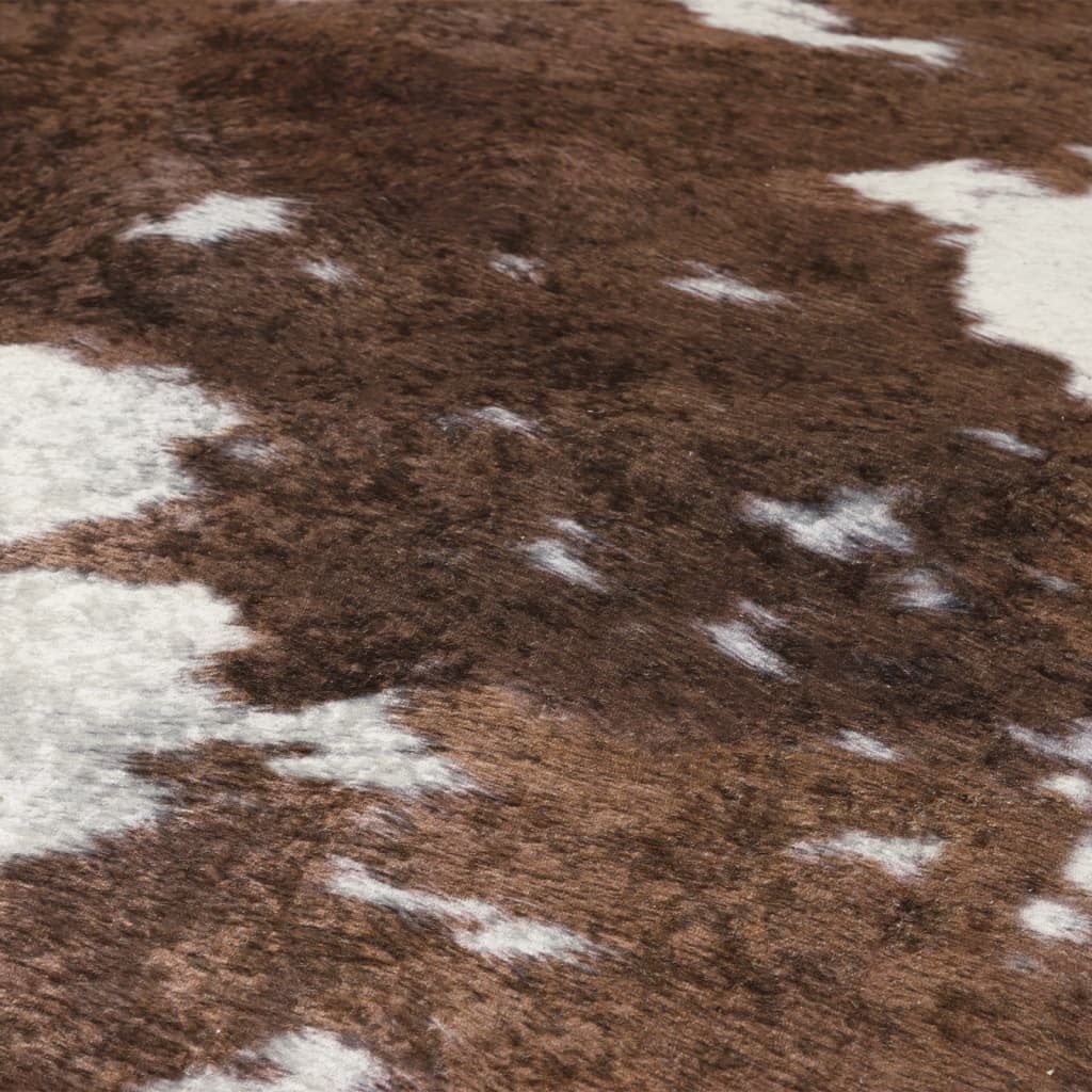 Χαλί Πλενόμενο Αντιολ. Σχέδιο Αγελάδας Καφέ/Λευκό 120x170 εκ. - PAKOBAZAAR