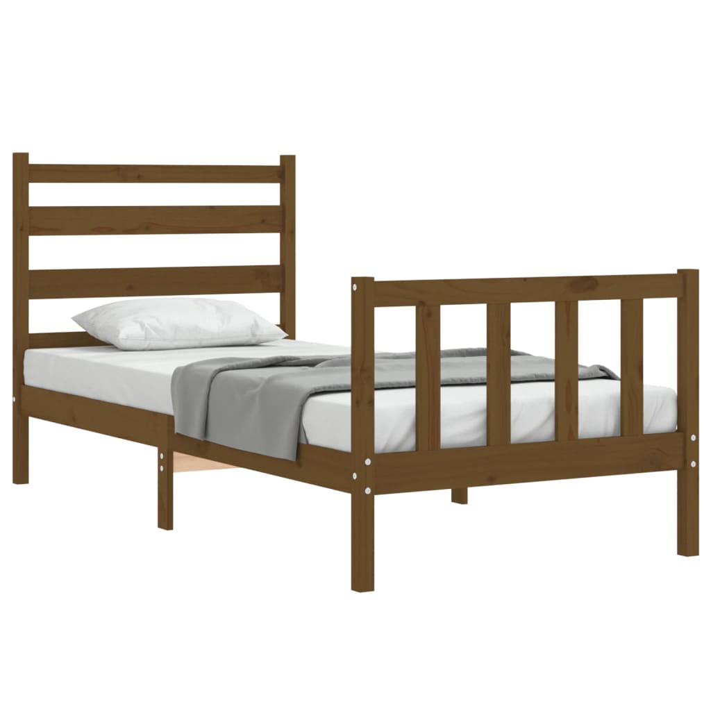 Πλαίσιο Κρεβατιού με Κεφαλάρι Μελί 100x200 εκ. από Μασίφ Ξύλο