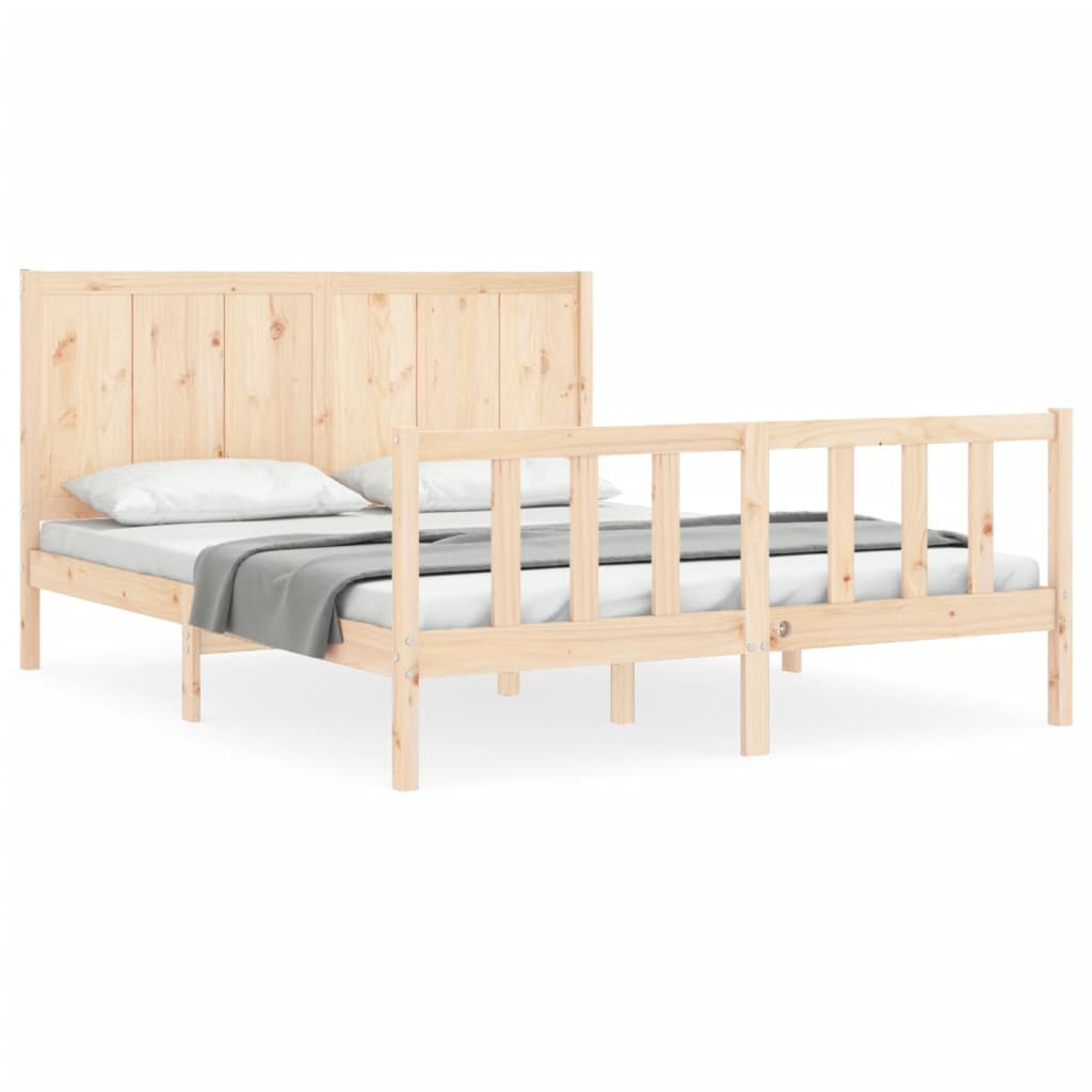 Σκελετός Κρεβατιού Χωρίς Στρώμα 160x200 εκ Μασίφ Ξύλο Πεύκου
