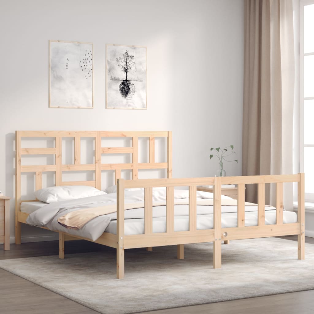 Σκελετός Κρεβατιού Χωρίς Στρώμα 160x200 εκ Μασίφ Ξύλο Πεύκου