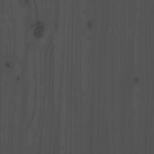 Πλαίσιο Κρεβατιού με Κεφαλάρι Γκρι 200x200 εκ. Μασίφ Ξύλο - Pakobazaar
