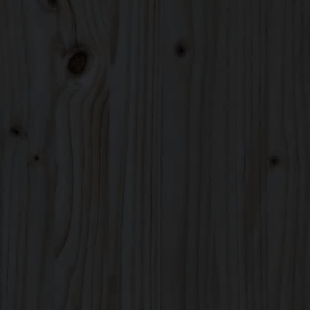 Πλαίσιο Κρεβατιού με Κεφαλάρι Μαύρο Μασίφ Ξύλο Small Double