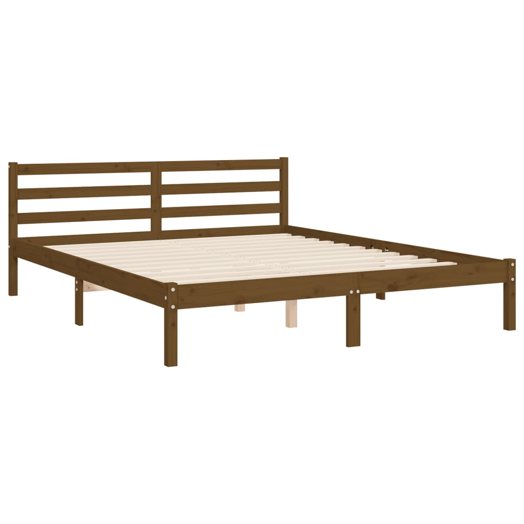 Πλαίσιο Κρεβατιού με Κεφαλάρι Μελί Μασίφ Ξύλο King Size