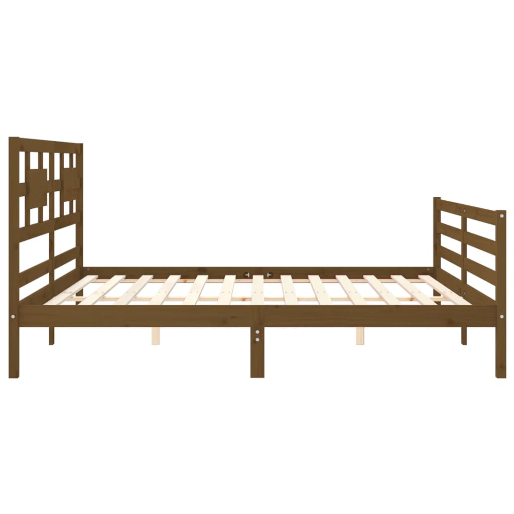 Πλαίσιο Κρεβατιού με Κεφαλάρι Μελί 200x200 εκ. από Μασίφ Ξύλο - Pakobazaar