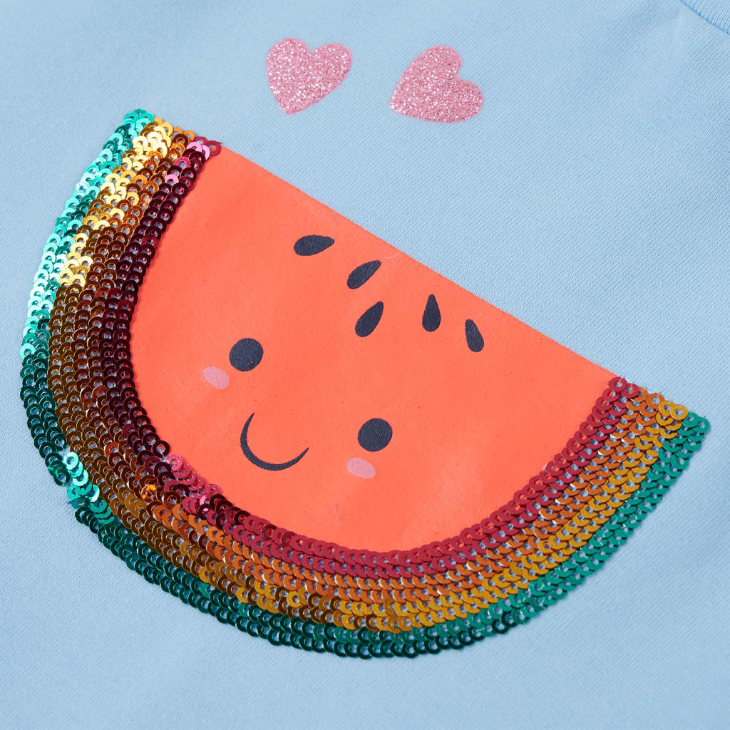 Μπλουζάκι Παιδικό Μανίκια με Βολάν Ανοιχτό Μπλε 116 - Pakobazaar