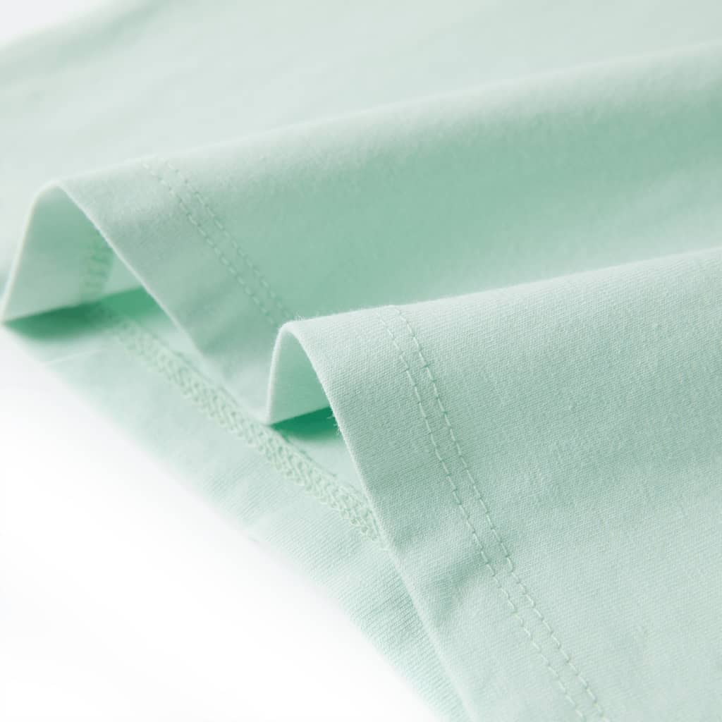 Μπλουζάκι Παιδικό με Πολύ Κοντά Μανίκια Ανοιχτό Χρώμα Μέντας 128 - Pakobazaar