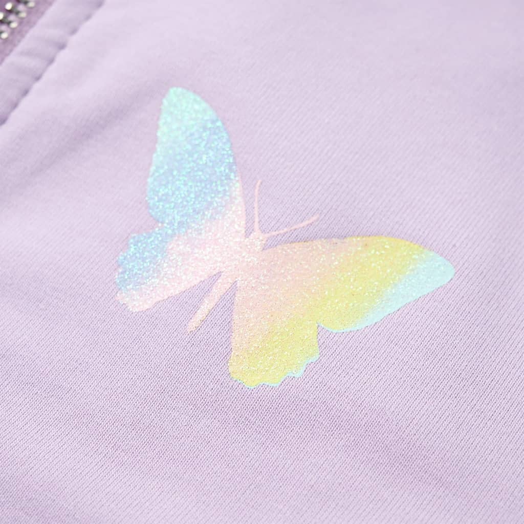 Ζακέτα Φούτερ Παιδική με Κουκούλα Λιλά 116 - Pakobazaar