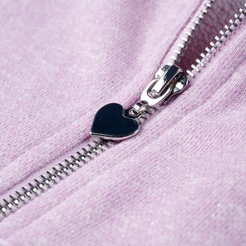 Ζακέτα Φούτερ Παιδική με Κουκούλα/Φερμουάρ Μικτό Λιλά 116 - Pakobazaar