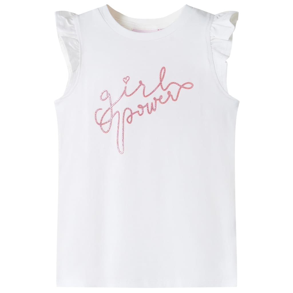 Μπλουζάκι Παιδικό με Βολάν Μανίκια Εκρού 140 - PAKOBAZAAR