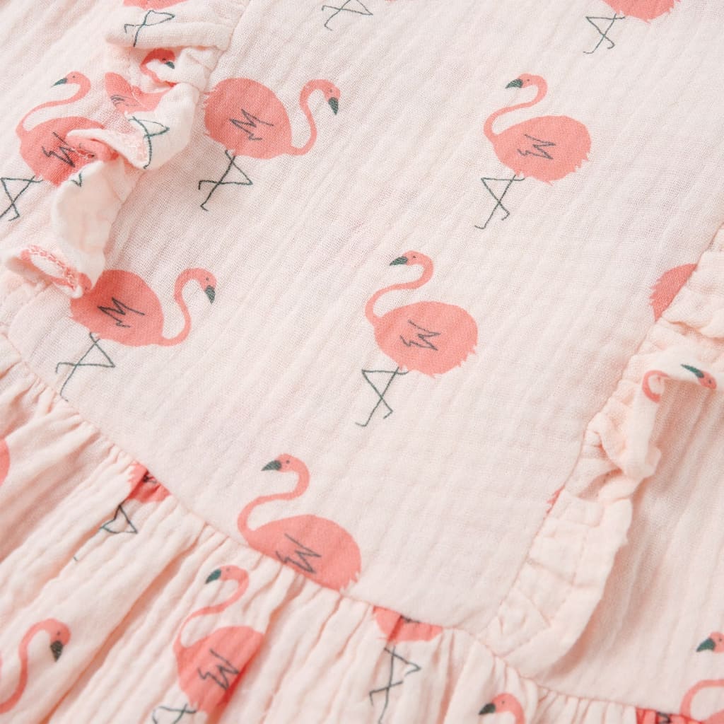 Φόρεμα Παιδικό με Βολάν Απαλό Ροζ 116 - Pakobazaar