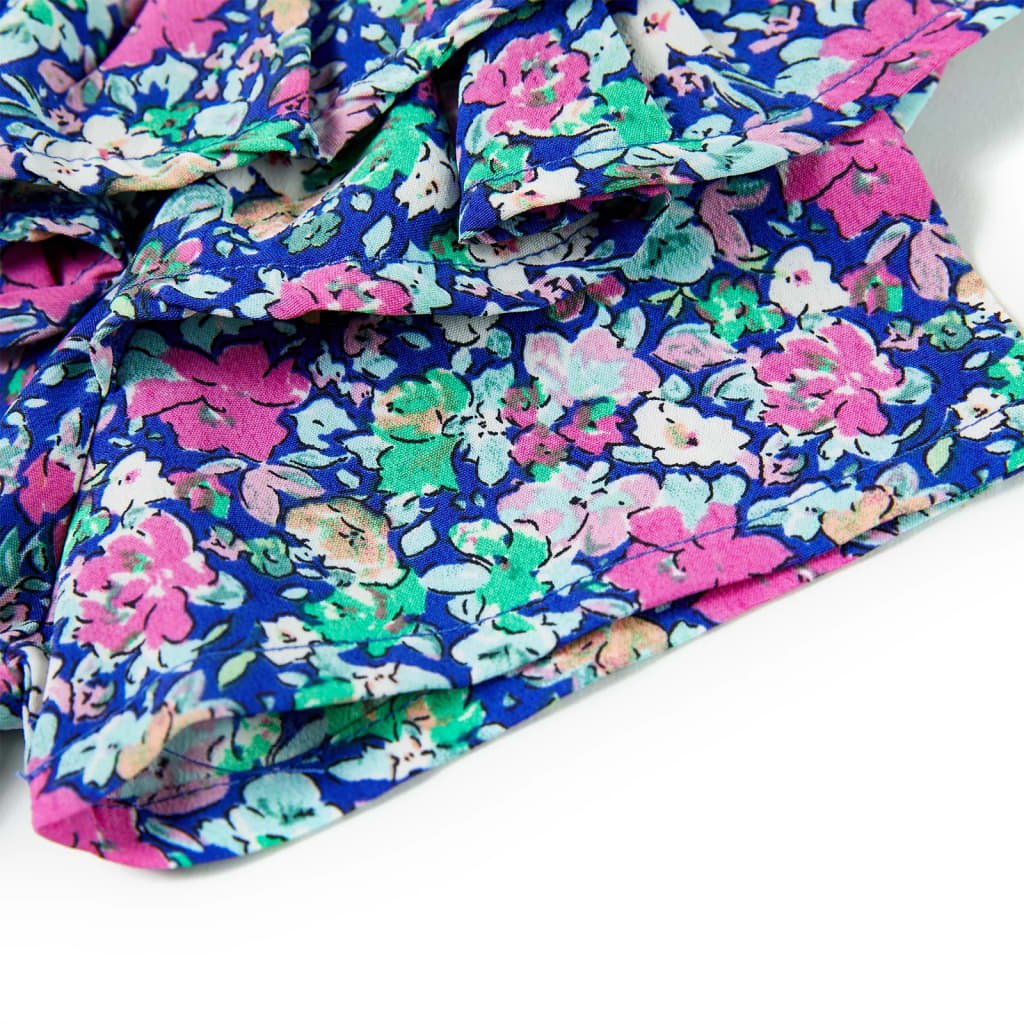 Φόρεμα Παιδικό Μανίκια με Βολάν Χρώμα Μπλε Κοβαλτίου 116 - PAKOBAZAAR