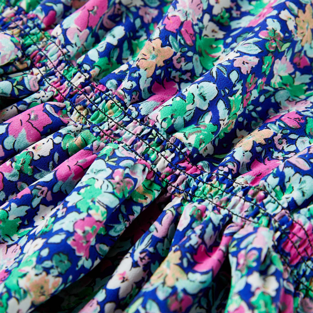 Φόρεμα Παιδικό Μανίκια με Βολάν Χρώμα Μπλε Κοβαλτίου 116 - PAKOBAZAAR