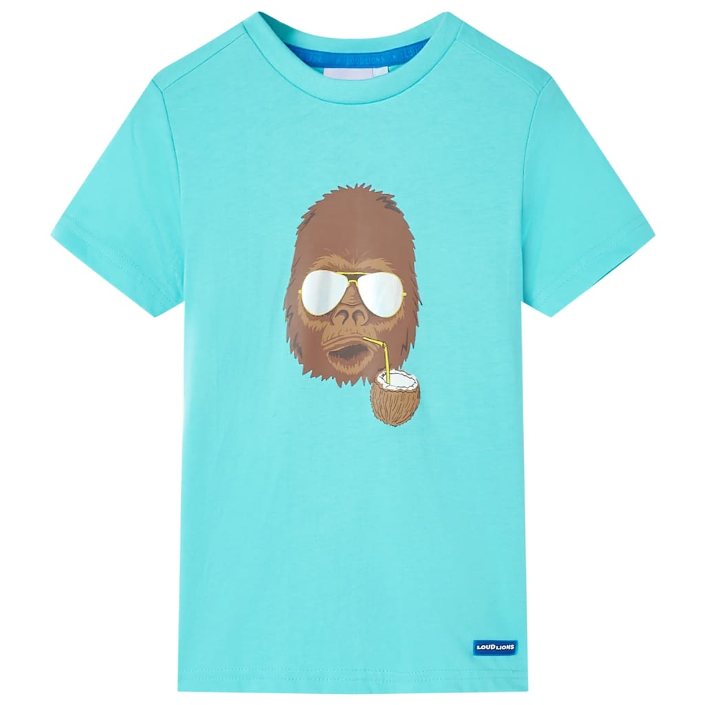 Μπλουζάκι Παιδικό Κοντομάνικο Χρώμα Άκουα 128 - PAKOBAZAAR