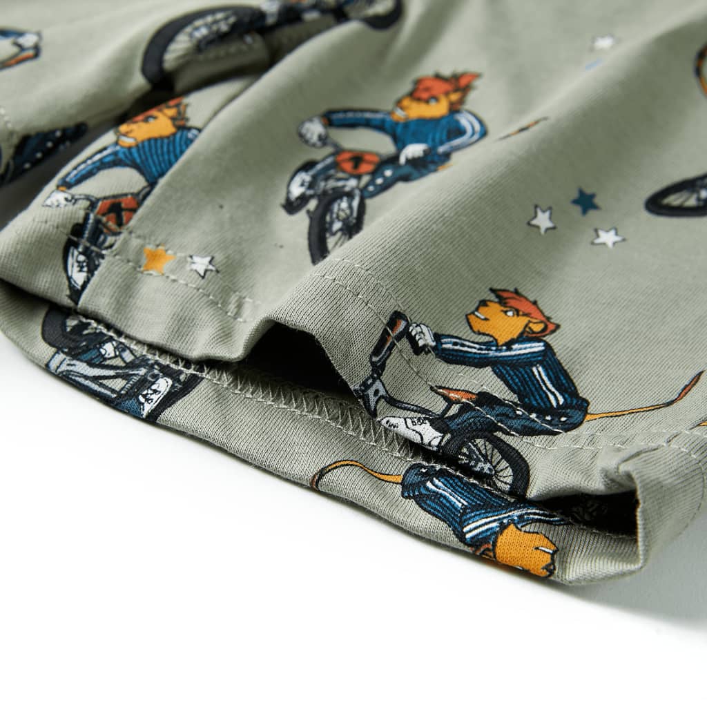 Πιτζάμα Παιδική Κοντομάνικη Ανοιχτό Χακί 104 - Pakobazaar